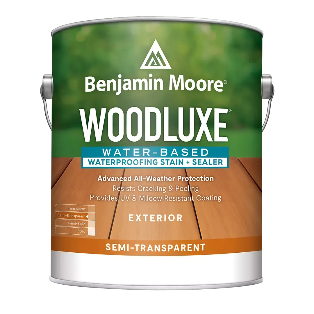 Harrison Paint Supply The ultimate protection for outdoor beauty. An innovative line of water-based exterior stains, Woodluxe sets your staining projects up for success. Most wood grain pattern shows through. Easy to apply and recoat. Advanced all-weather protection. Available in 75 colorsboom